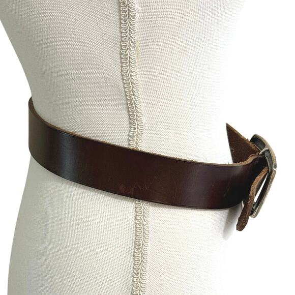 Harold’s women’s brown leather silver buckle Made in Italy belt size small main image 10